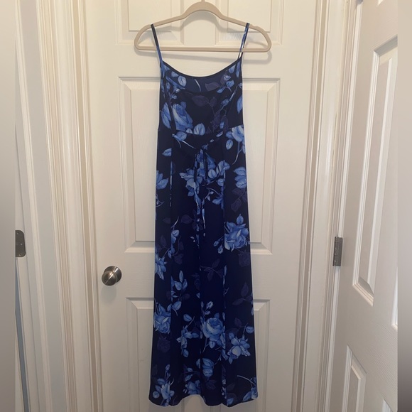 Vintage No Boundaries Blue Floral Rose Maxi Dress - Picture 2 of 10